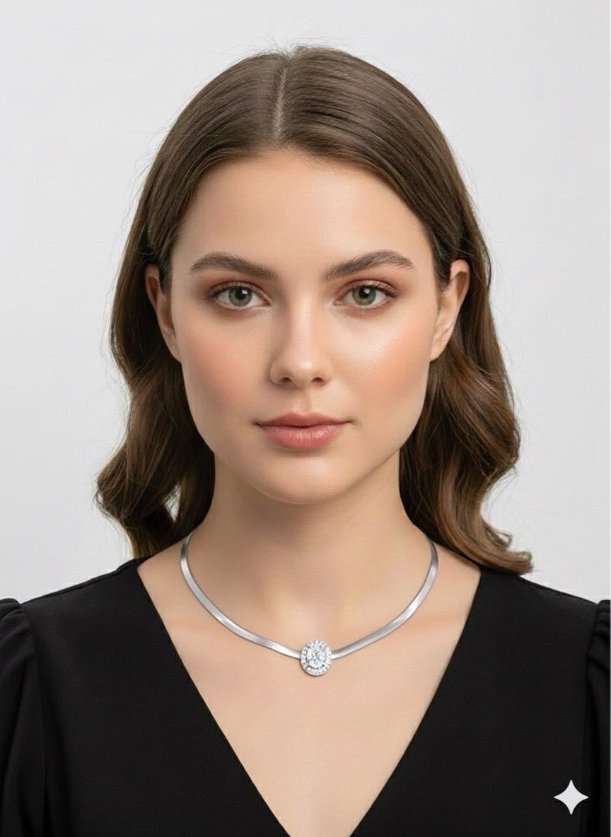  İtalyan Çelik Kolye (Gümüş) 010676-1
