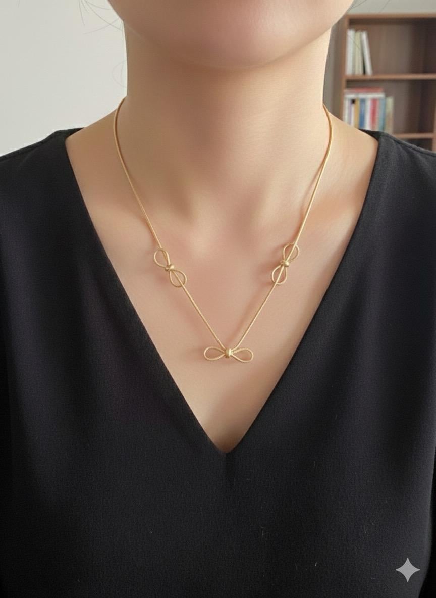 Fiyonk Model Çelik Kolye (Gold) 0106301