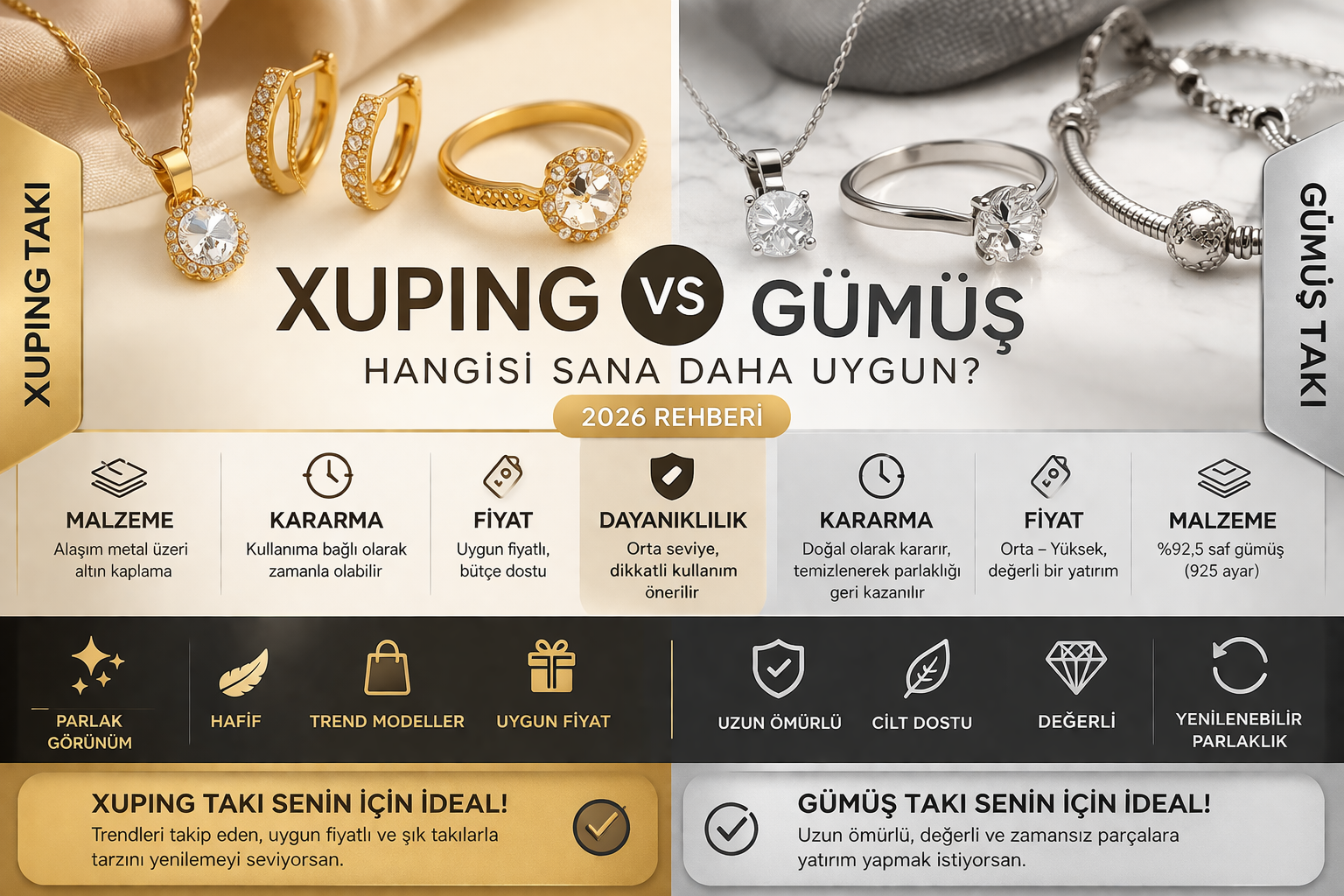 Xuping Takı mı Gümüş Takı mı? Detaylı Karşılaştırma