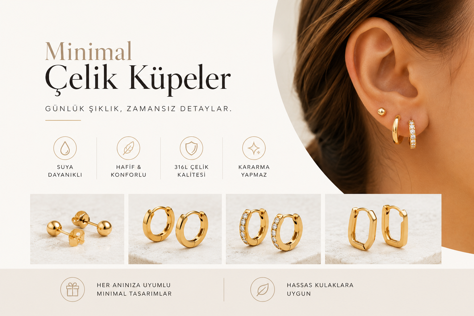 Günlük Kullanım İçin Minimal Çelik Küpe Önerileri