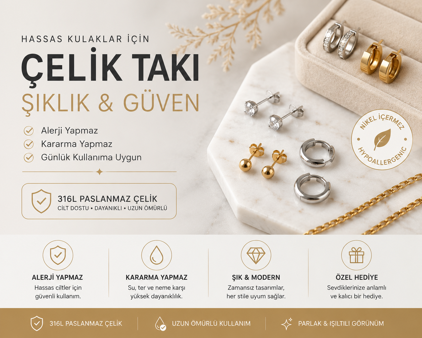 Hassas Kulaklar İçin En İyi Küpe Hangisi? Alerji Yapmayan Küpe Rehberi