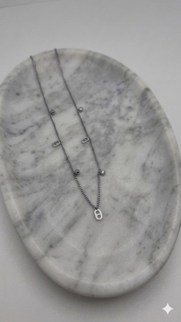  Çelik Kolye 45cm (Gümüş) 010844