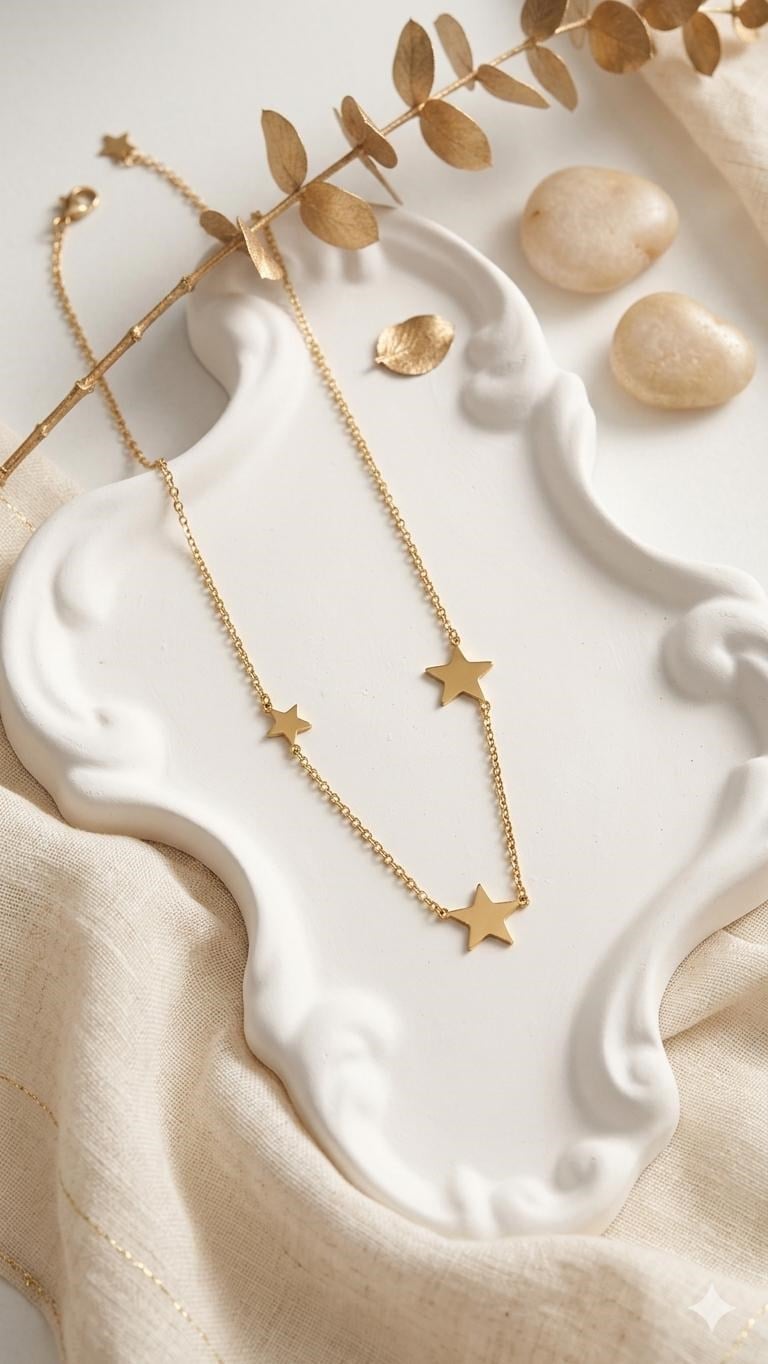 Çelik Kolye 45cm (Gold) 010905