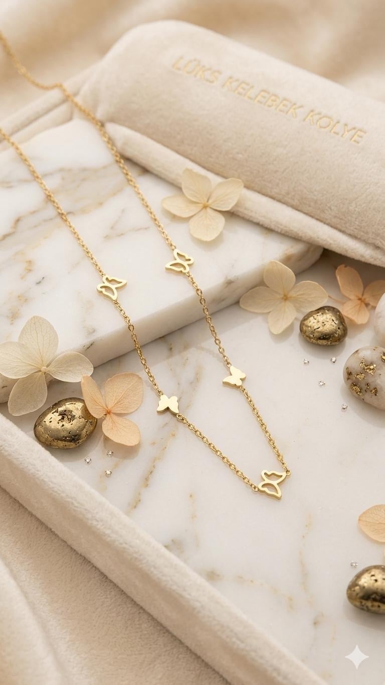 Çelik Kolye 45cm (Gold) 010919