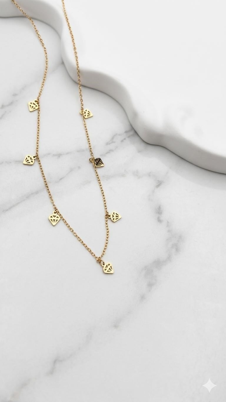 Çelik Kolye 45cm (Gold) 010923