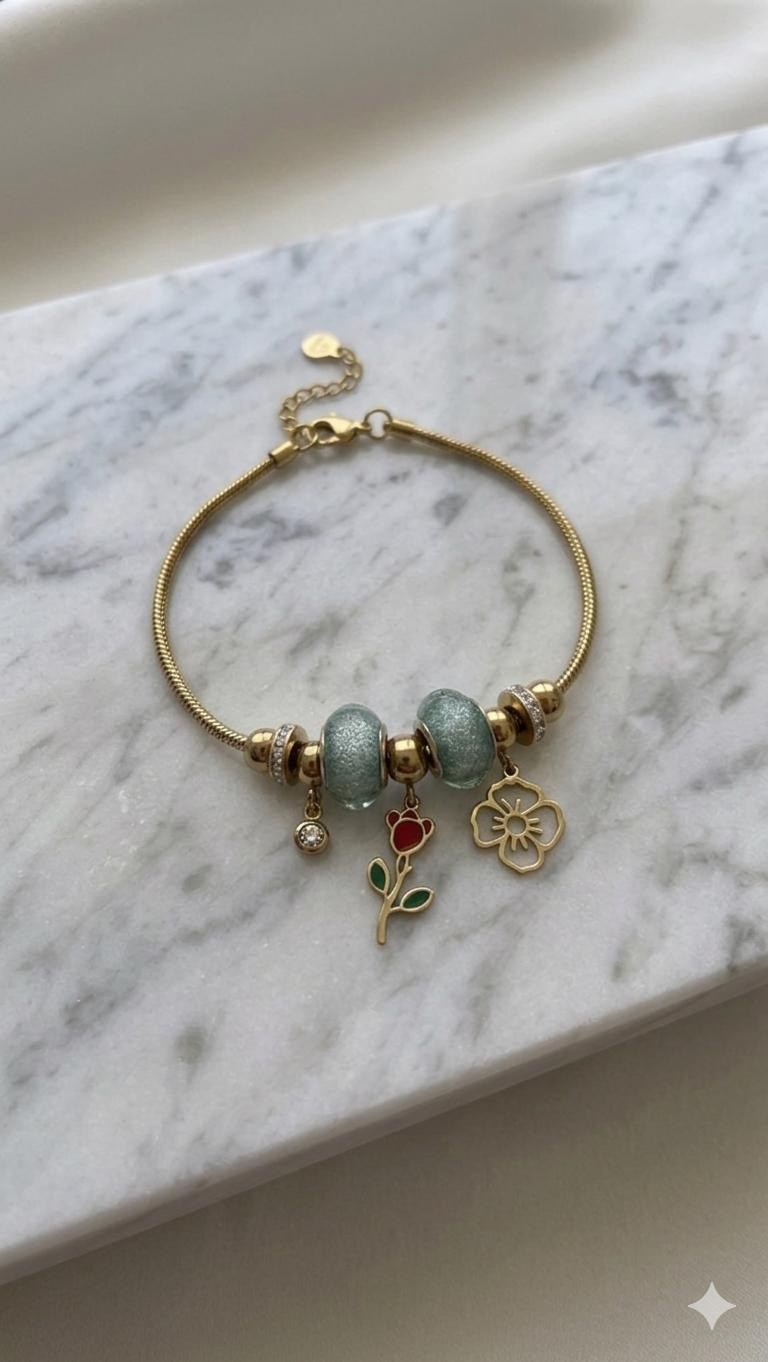 Çelik Pandora Bileklik (Gold) Blk 2493