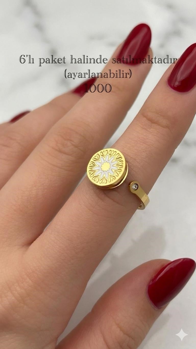 Çelik Yüzük  6 adet (Gold) 138