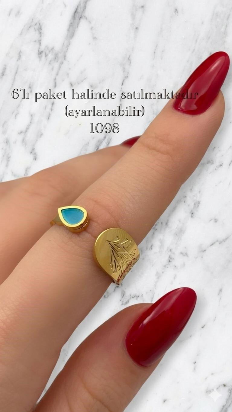 Çelik Yüzük 6 adet (Gold) 147
