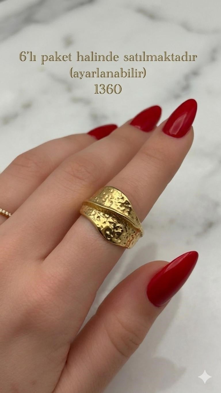 Çelik Yüzük 6 adet (Gold) 149