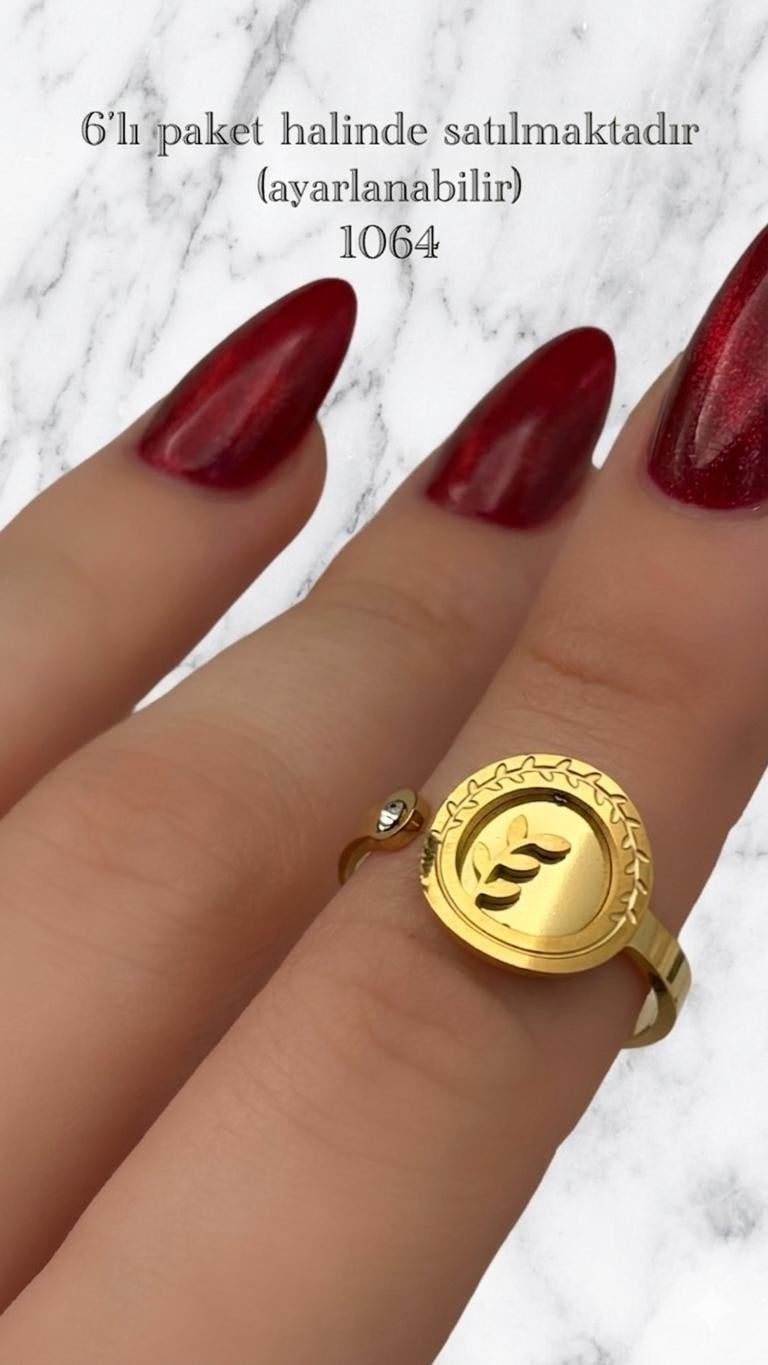Çelik Yüzük 6 adet (Gold) 161