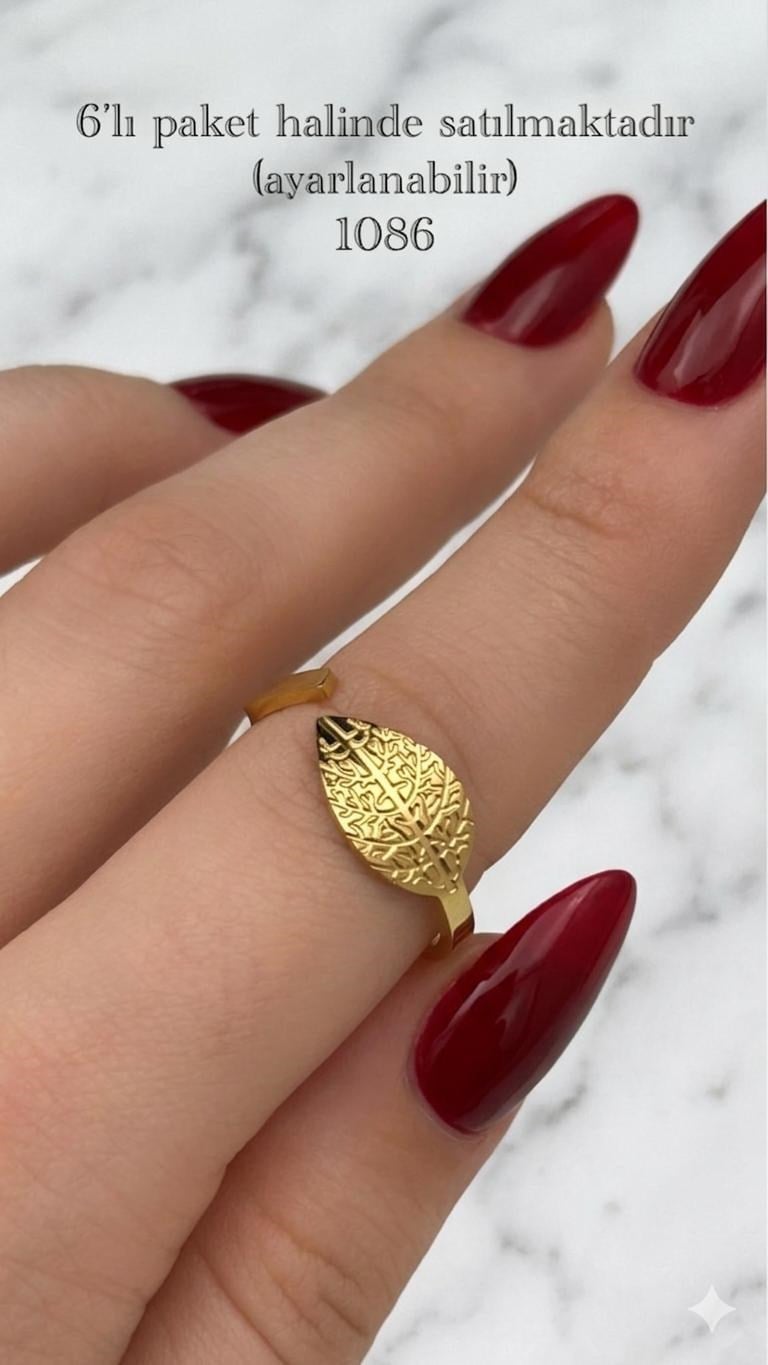 Çelik Yüzük 6 adet (Gold) 164