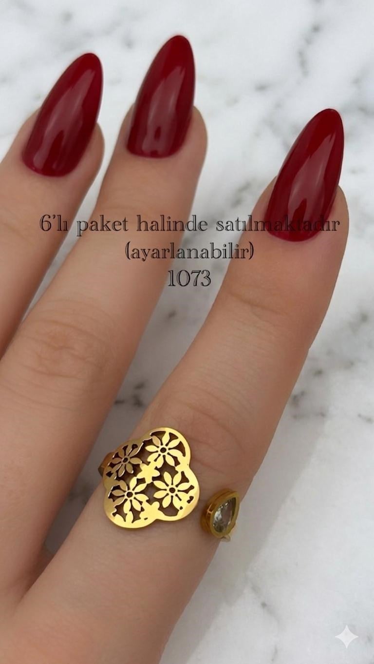 Çelik Yüzük 6 adet (Gold) 166