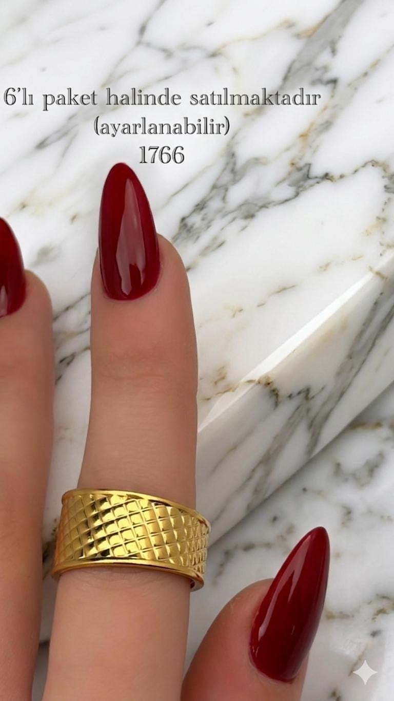 Çelik Yüzük 6 adet (Gold) 178
