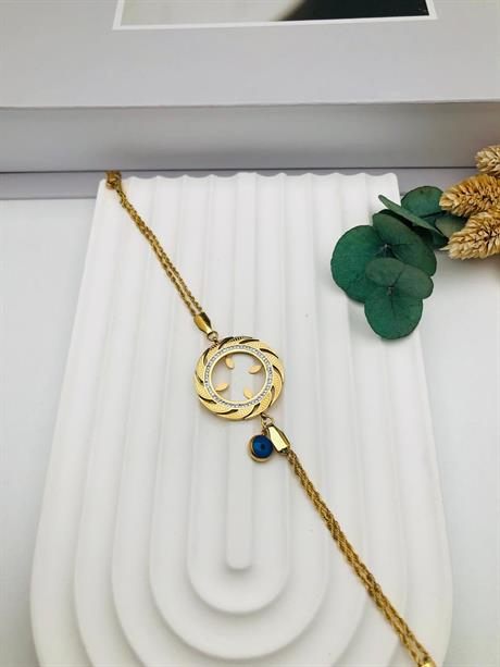 Çeyrek Takmalı Çelik Bileklik (Gold) Blk 211130