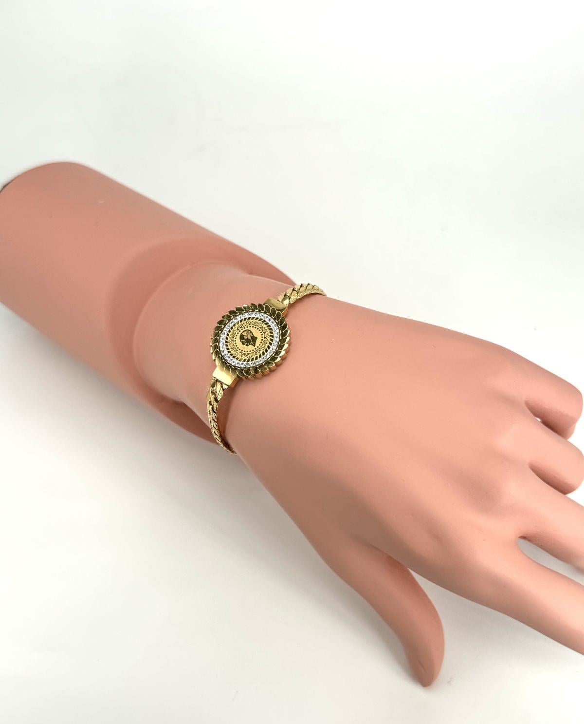 Çeyrekli Çelik Bileklik (Gold) Blk 21182