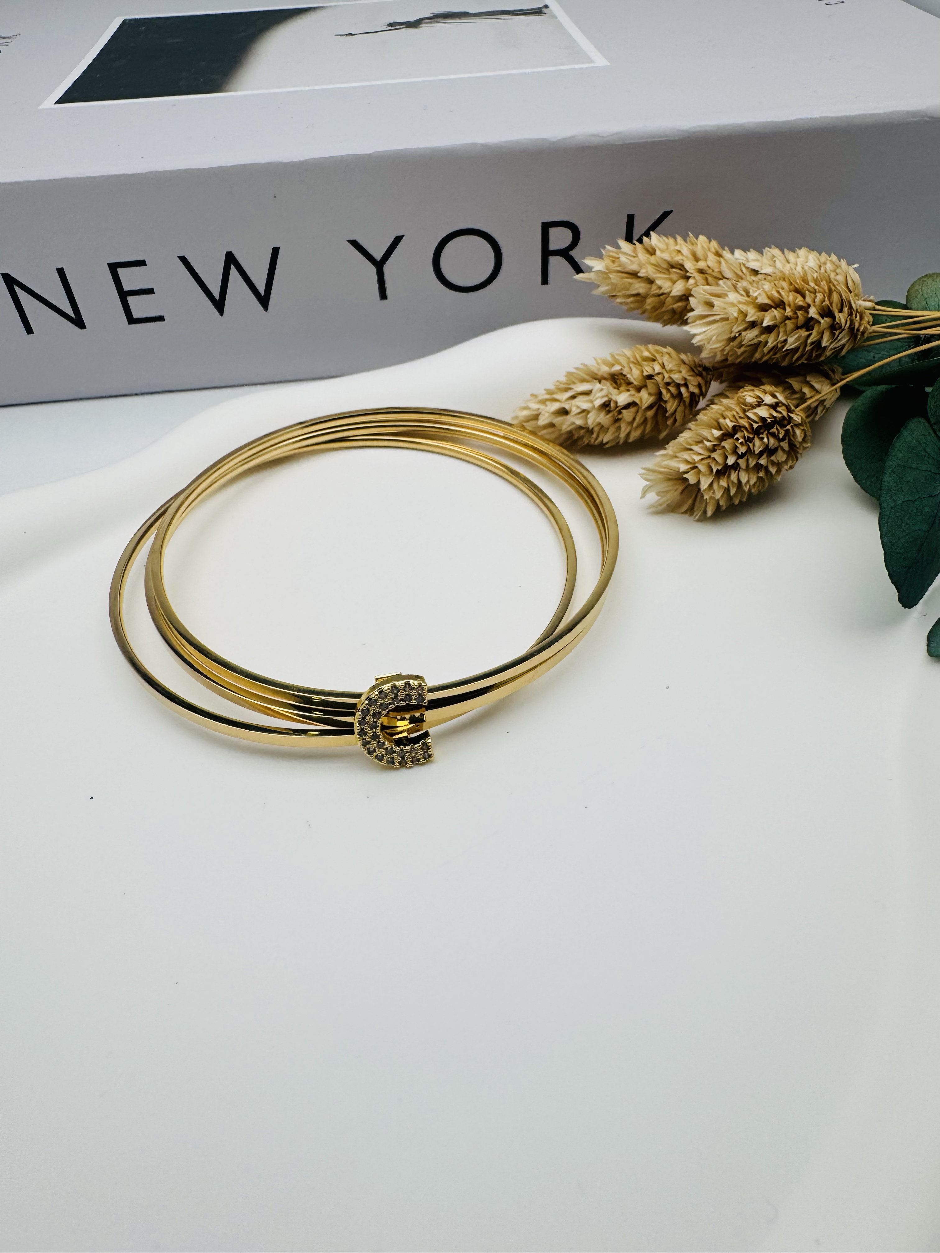 Charmlı Ajda Bilezik C Harfi  (Gold) 22070