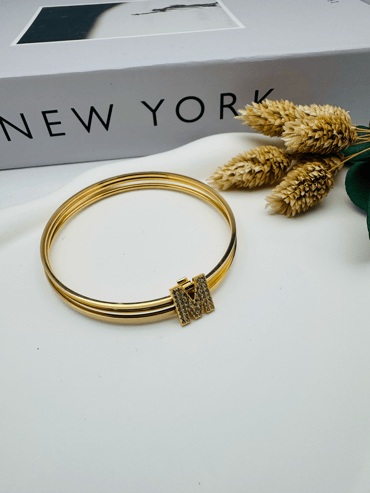 Charmlı Ajda Bilezik M Harfi  (Gold) 6,7mm  22084