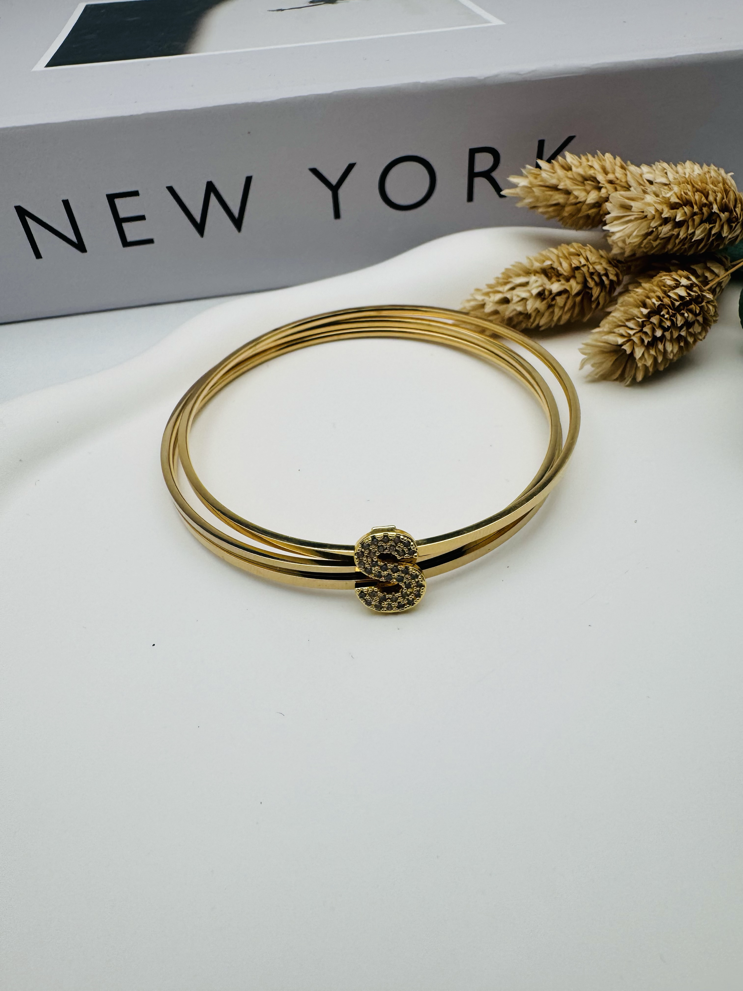 Charmlı Ajda Bilezik S Harfi  (Gold) 22080