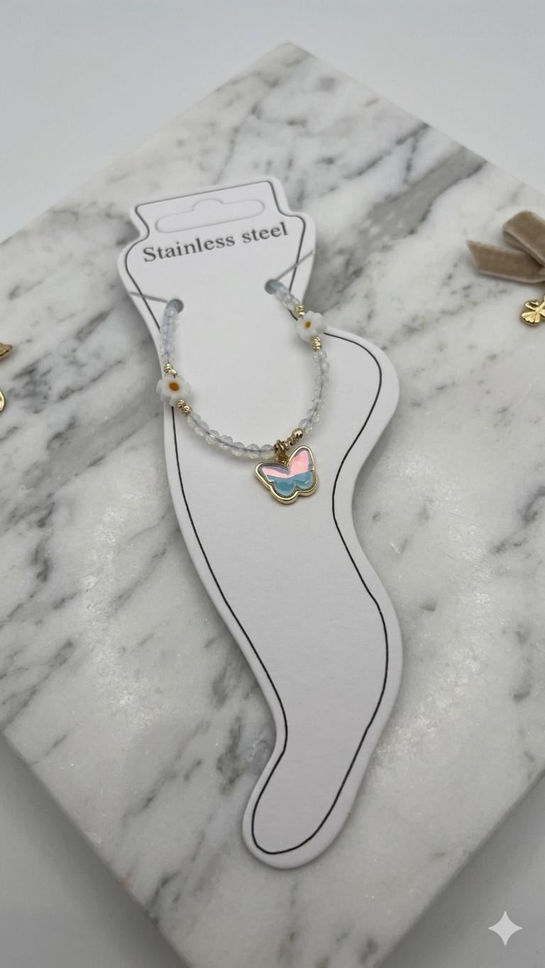 Doğal Taş Çelik Halhal (Gold) Hb 02377
