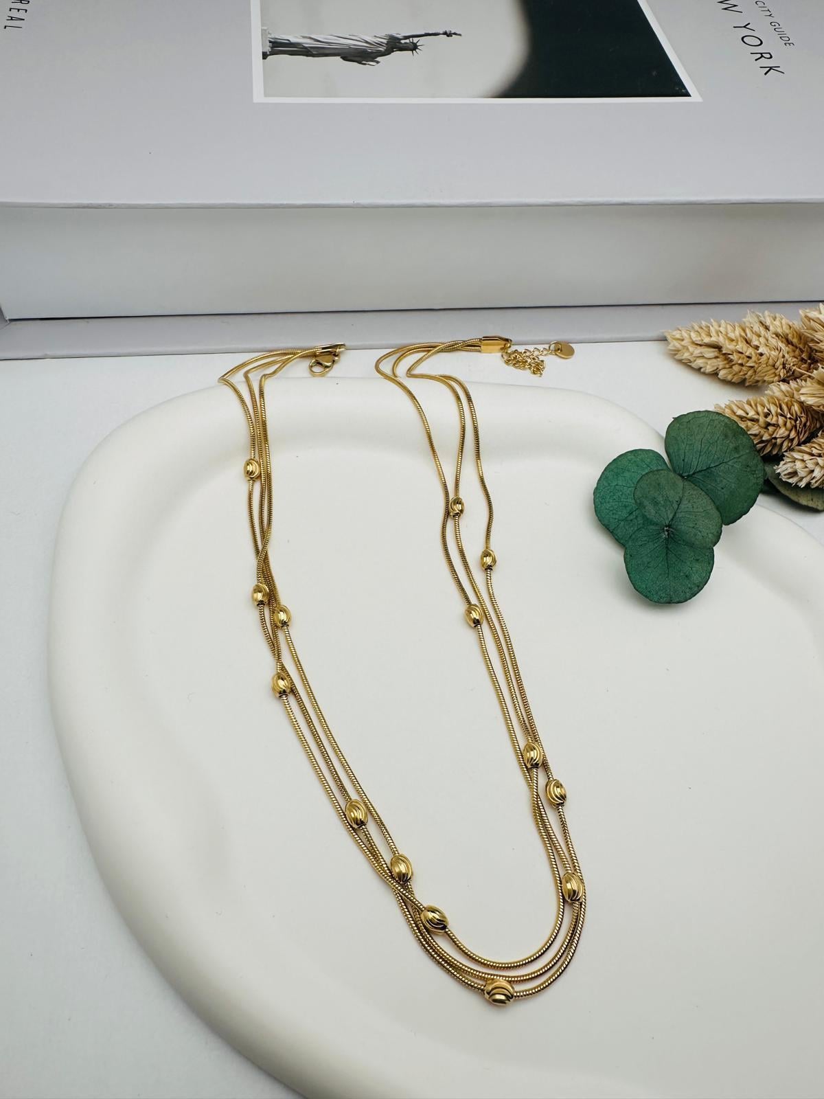 Dorika Çelik Kolye (Gold) 0106350