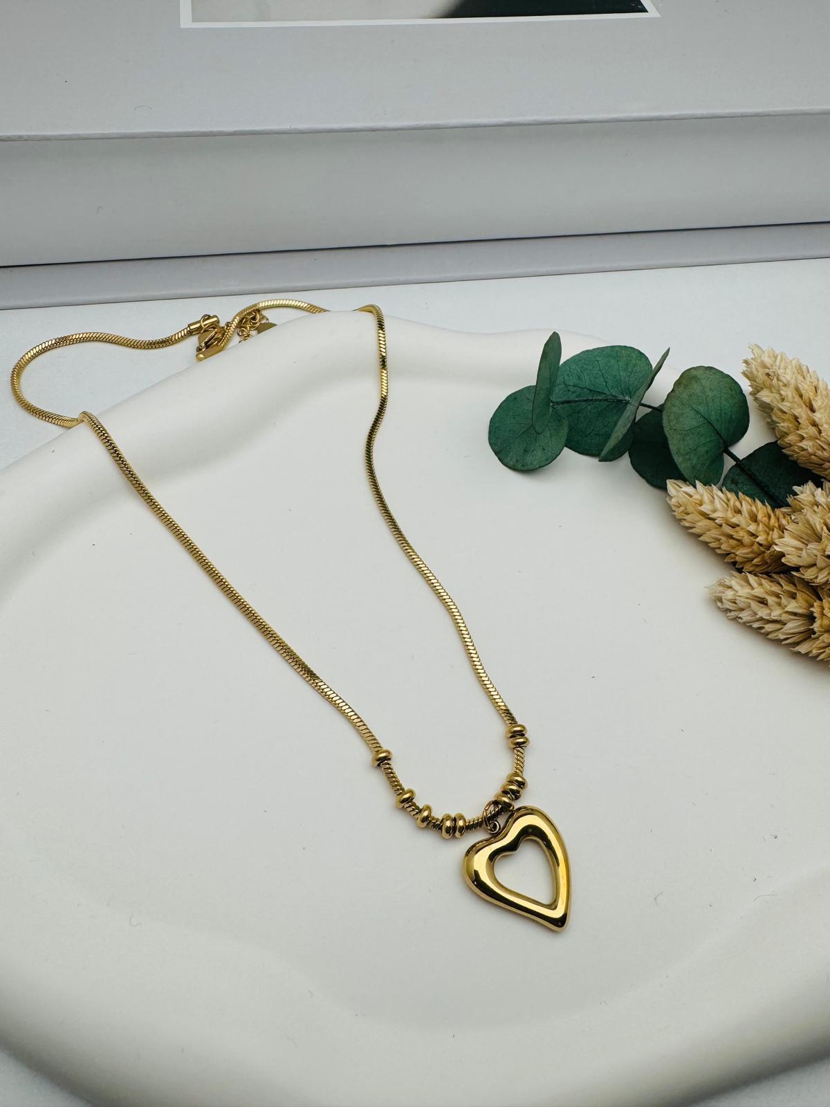 Kalp Çelik Kolye (Gold) 0106338