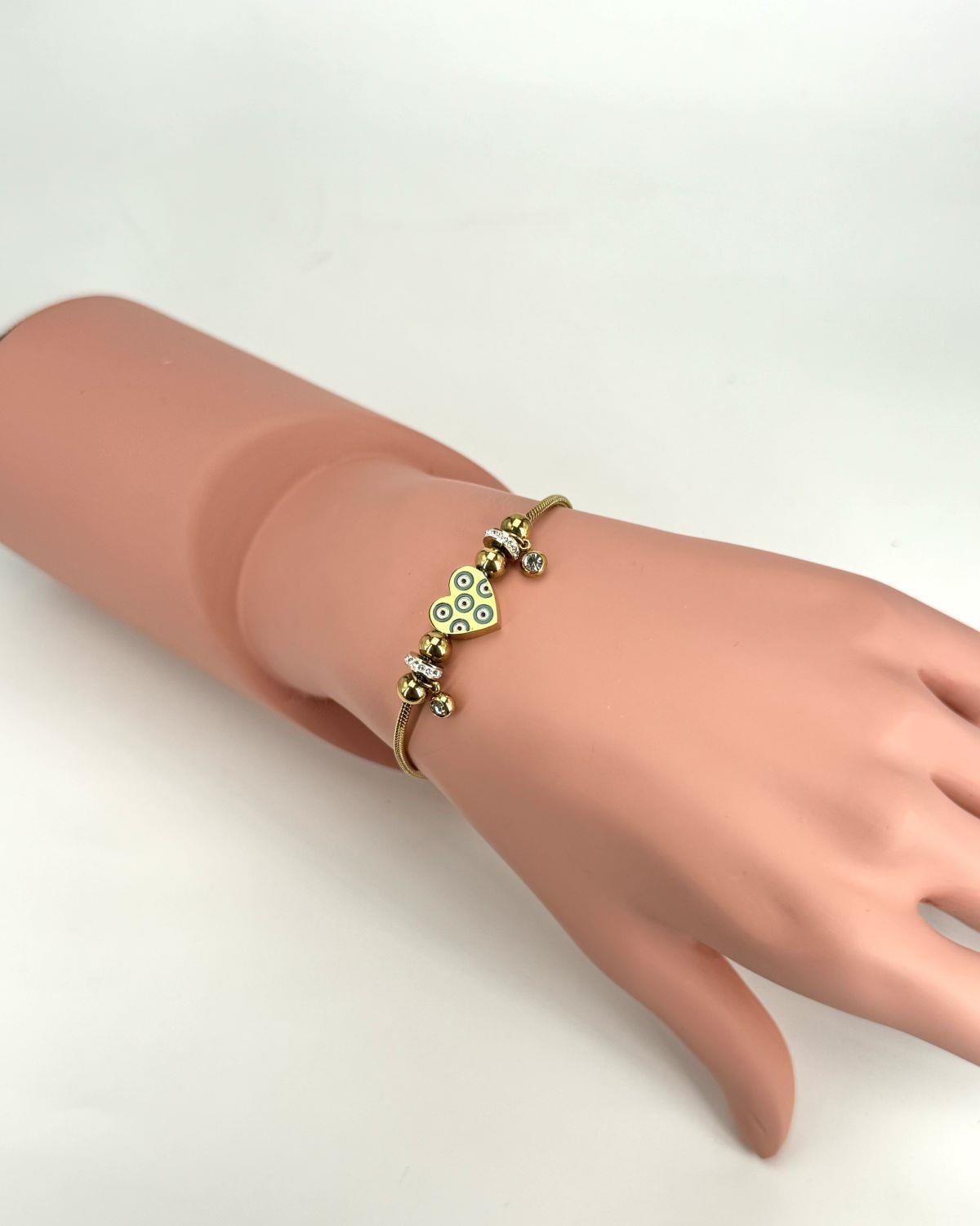 Kalpli Çelik Pandora Bileklik (Gold) Blk 211117
