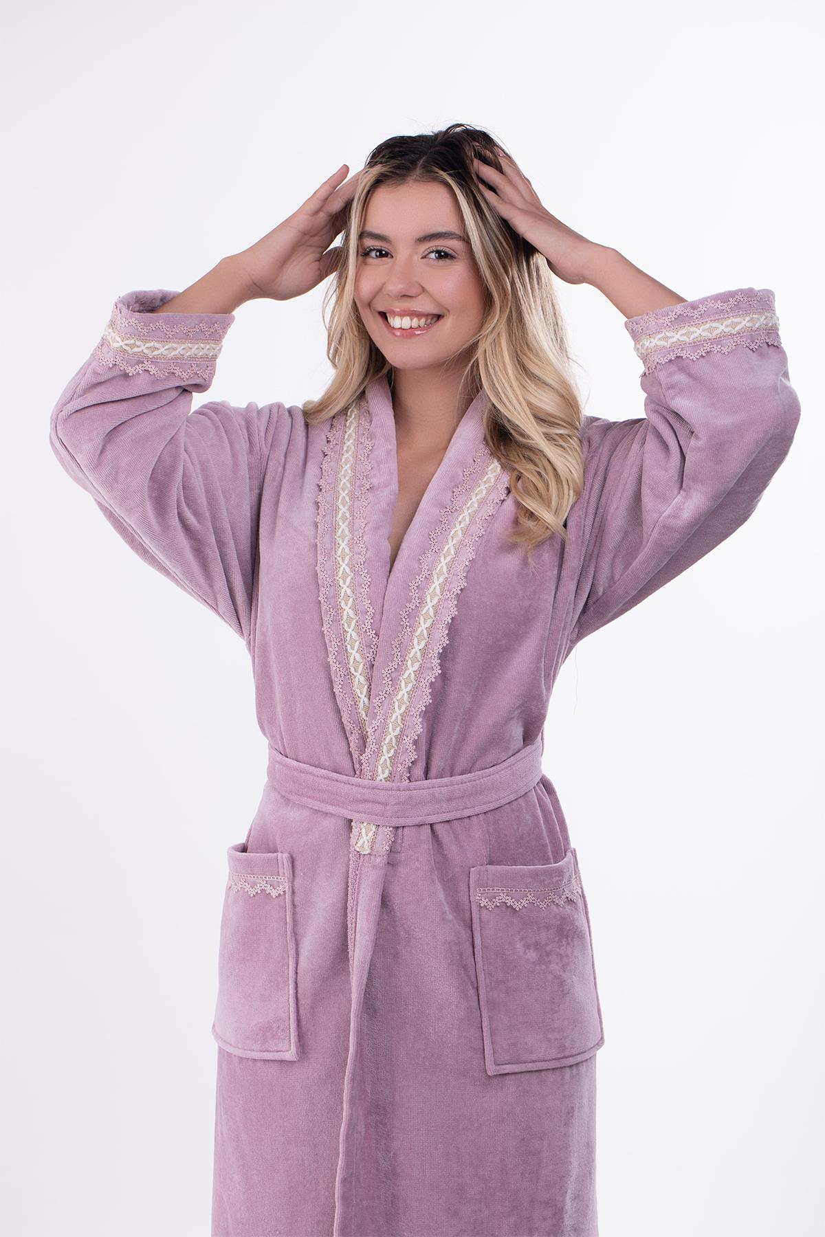 Velvet Line Deluxe Lady Bornoz Seti  - Çeçilya