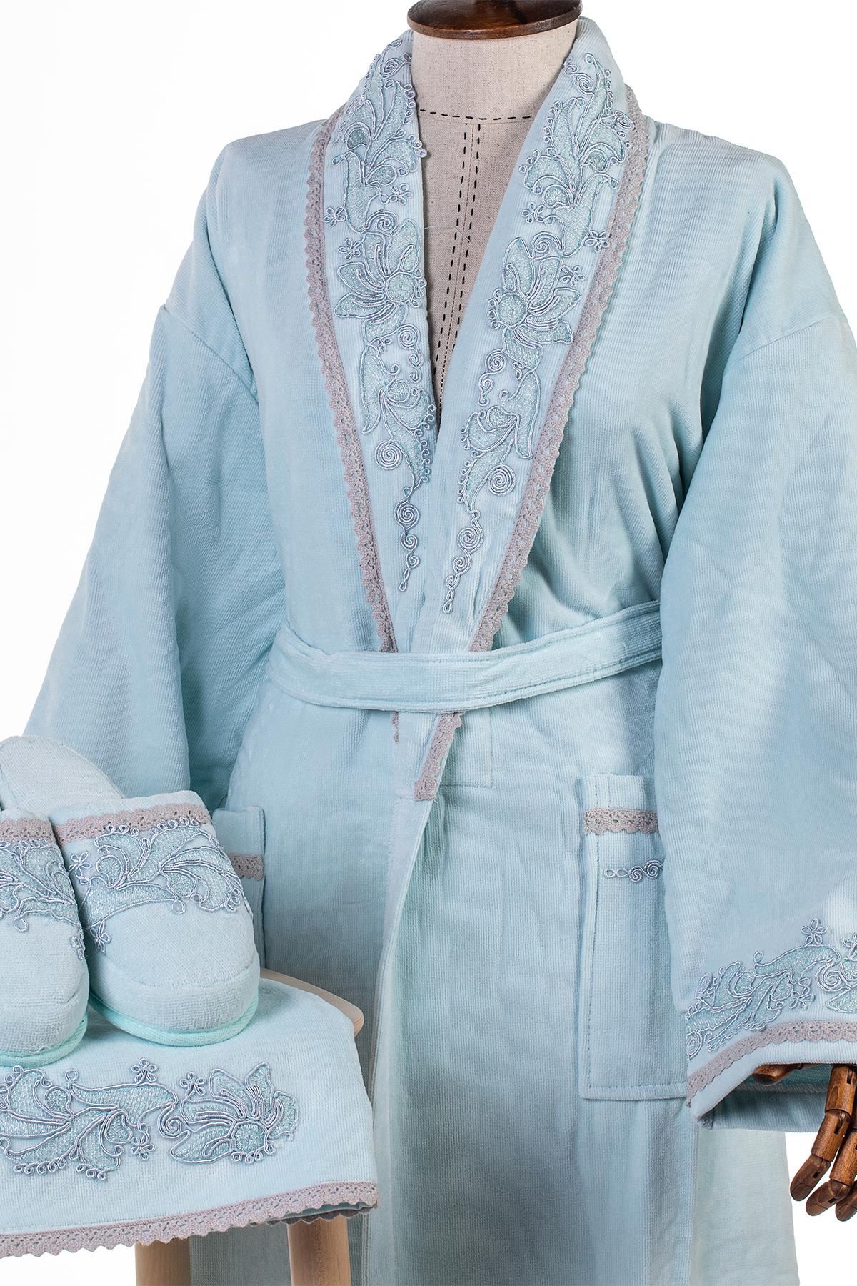 Velvet Line Deluxe Lady Bornoz Seti - Kamelya