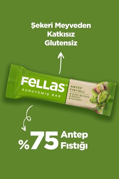 Fellas Antep Fıstıklı Kuruyemiş Bar (20g) x 12 Adet