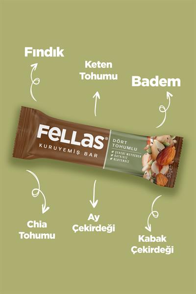 Fellas Dört Tohumlu Kuruyemiş Bar 30g x12 Adet