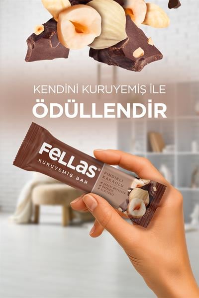 Fellas Fındıklı Kakaolu Kuruyemiş Bar 30g x12 Adet