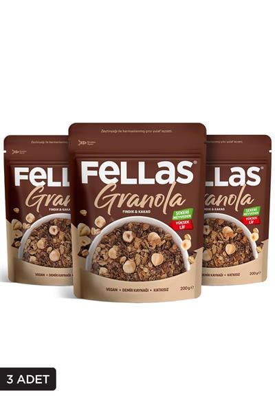 Fellas Granola - Fındık & Kakao 200g - 3lü Paket