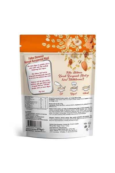 Glutensiz Müsli - Karışık Kuruyemişli 270g