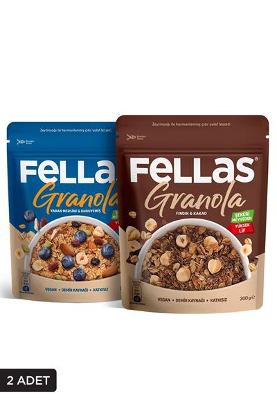 Granola 2li - Yaban Mersini & Kuruyemişli 200g + Fındık & Kakaolu 200g