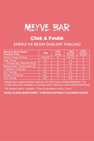 Meyve Bar 35g Karma Kutu 12 Adet (4 Çeşit)