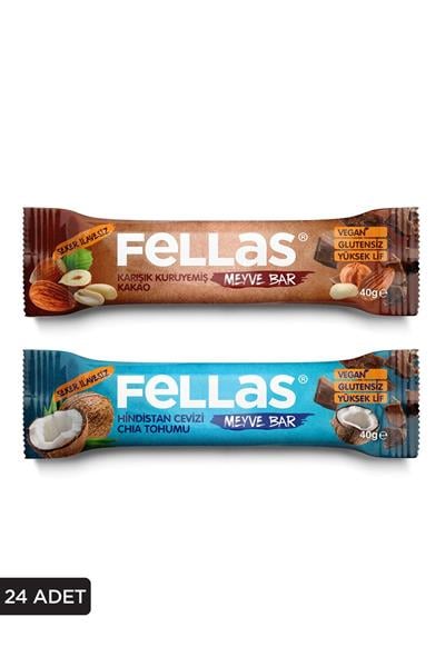Meyve Bar 40g Süper İkili Kutu 24 Adet - Hind.cevizi & Chiax12 Adet+Karışık Kuruyemis x 12 Adet