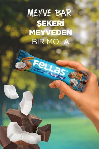 Meyve Bar - Chialı ve Hindistan Cevizli 40g x 12 Adet