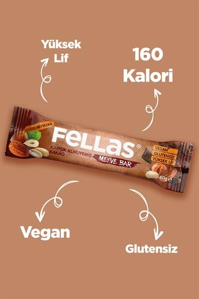 Meyve Bar - Karışık Kuruyemişli ve Kakaolu 40g x 12 Adet