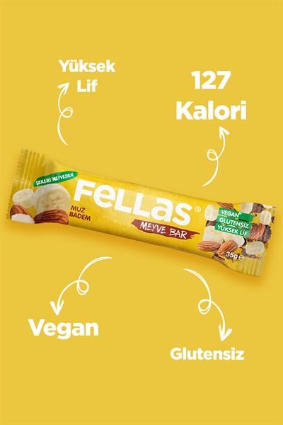 Meyve Bar - Muzlu ve Bademli 35g x 12 Adet