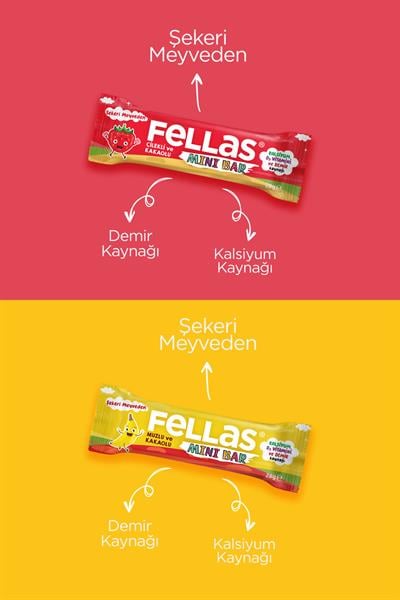 Mini Meyve Bar 28g Süper İkili Kutu 24 Adet - Muzlu x 12 Adet + Çilekli x 12 Adet