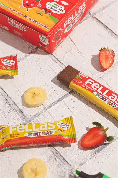 Mini Meyve Bar 28g Süper İkili Kutu 24 Adet - Muzlu x 12 Adet + Çilekli x 12 Adet