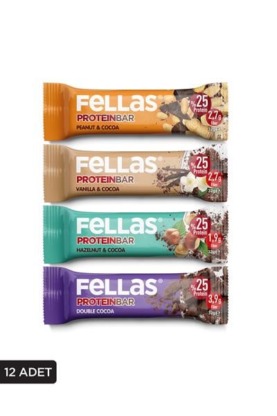 Protein Bar 32g Karma Kutu 12 Adet (4 çeşit)