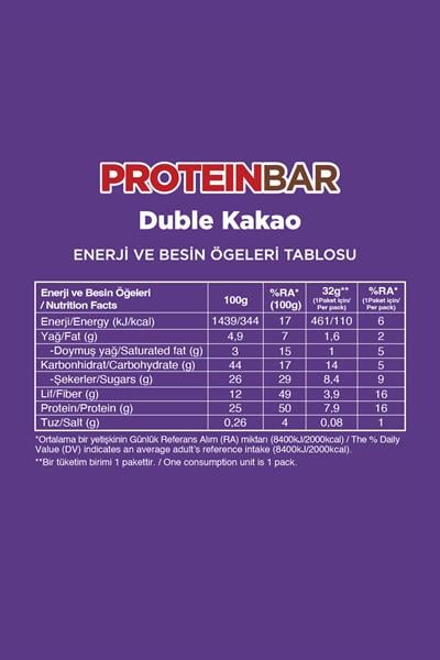 Protein Bar 32g Karma Kutu 12 Adet (4 çeşit)