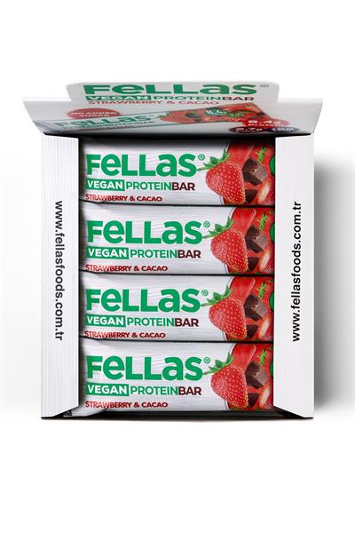 Vegan Protein Bar - Çilekli ve Kakaolu 40g x 12 Adet