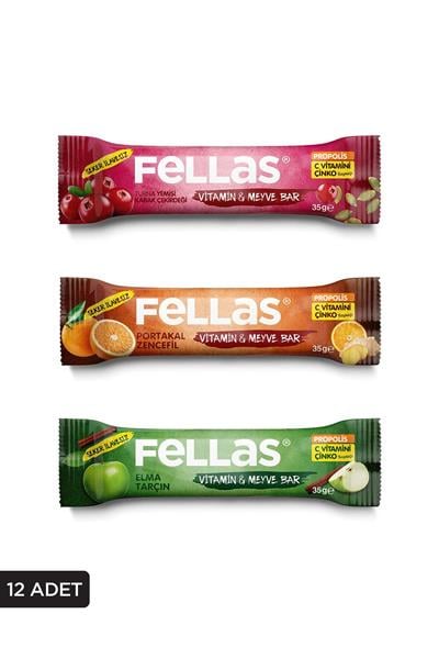 Vitamin & Meyve Bar Karma Kutu 12 Adet (3 çeşit)