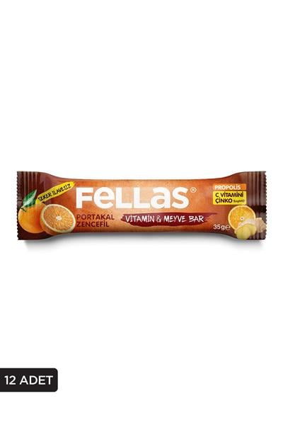 Vitamin & Meyve Bar - Portakallı ve Zencefilli 35g x 12 Adet