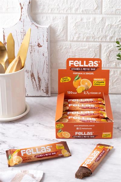 Vitamin & Meyve Bar - Portakallı ve Zencefilli 35g x 12 Adet