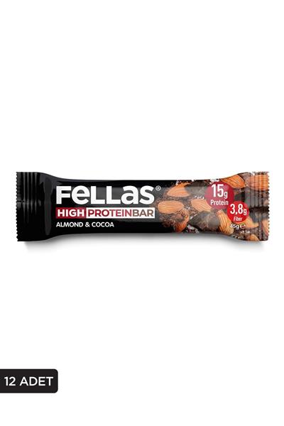 Yüksek Protein Bar - Bademli ve Kakaolu 45g x 12 Adet