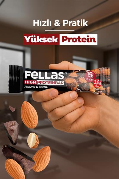 Yüksek Protein Bar - Bademli ve Kakaolu 45g x 12 Adet