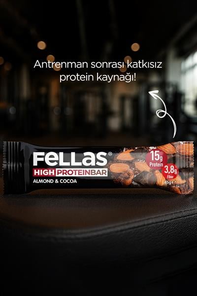 Yüksek Protein Bar - Bademli ve Kakaolu 45g x 12 Adet